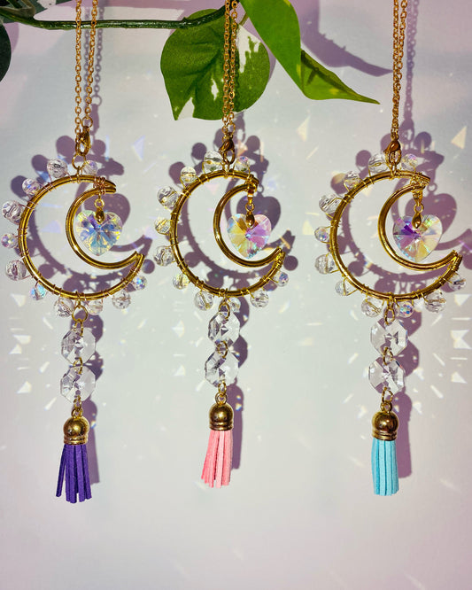 Heart Crystal Mini Moon Suncatcher