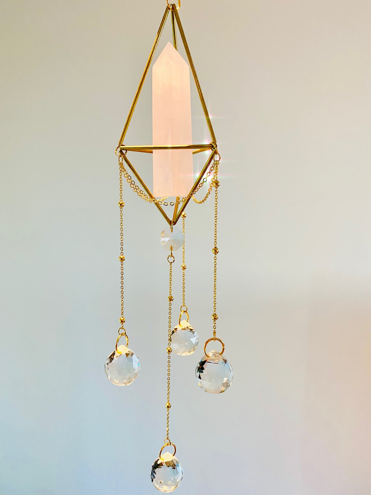Rose Quartz Suncatcher - Aura S