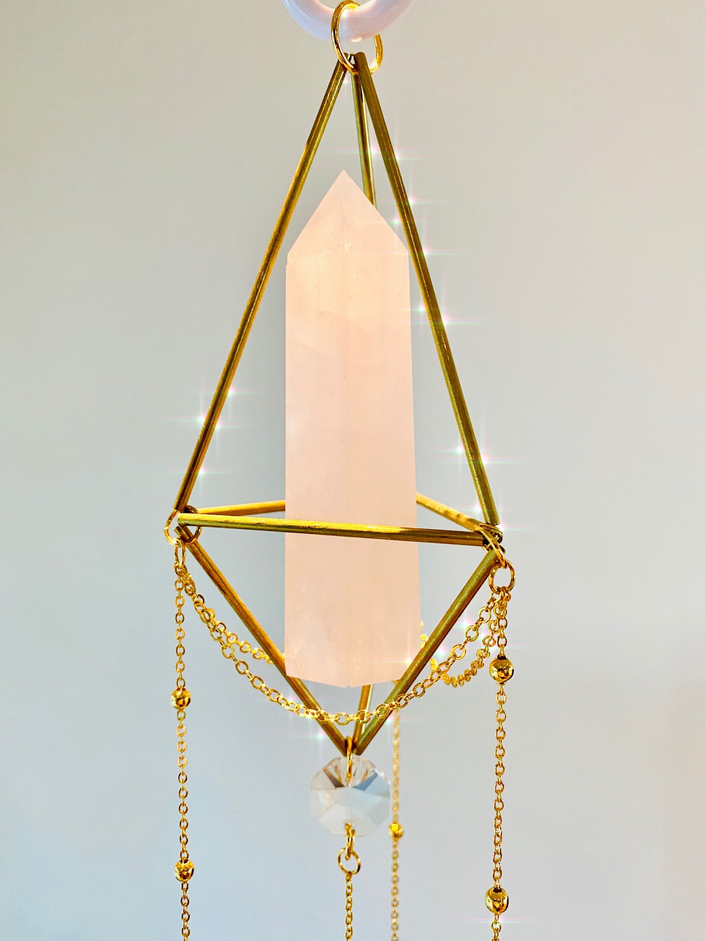 Rose Quartz Suncatcher - Aura S