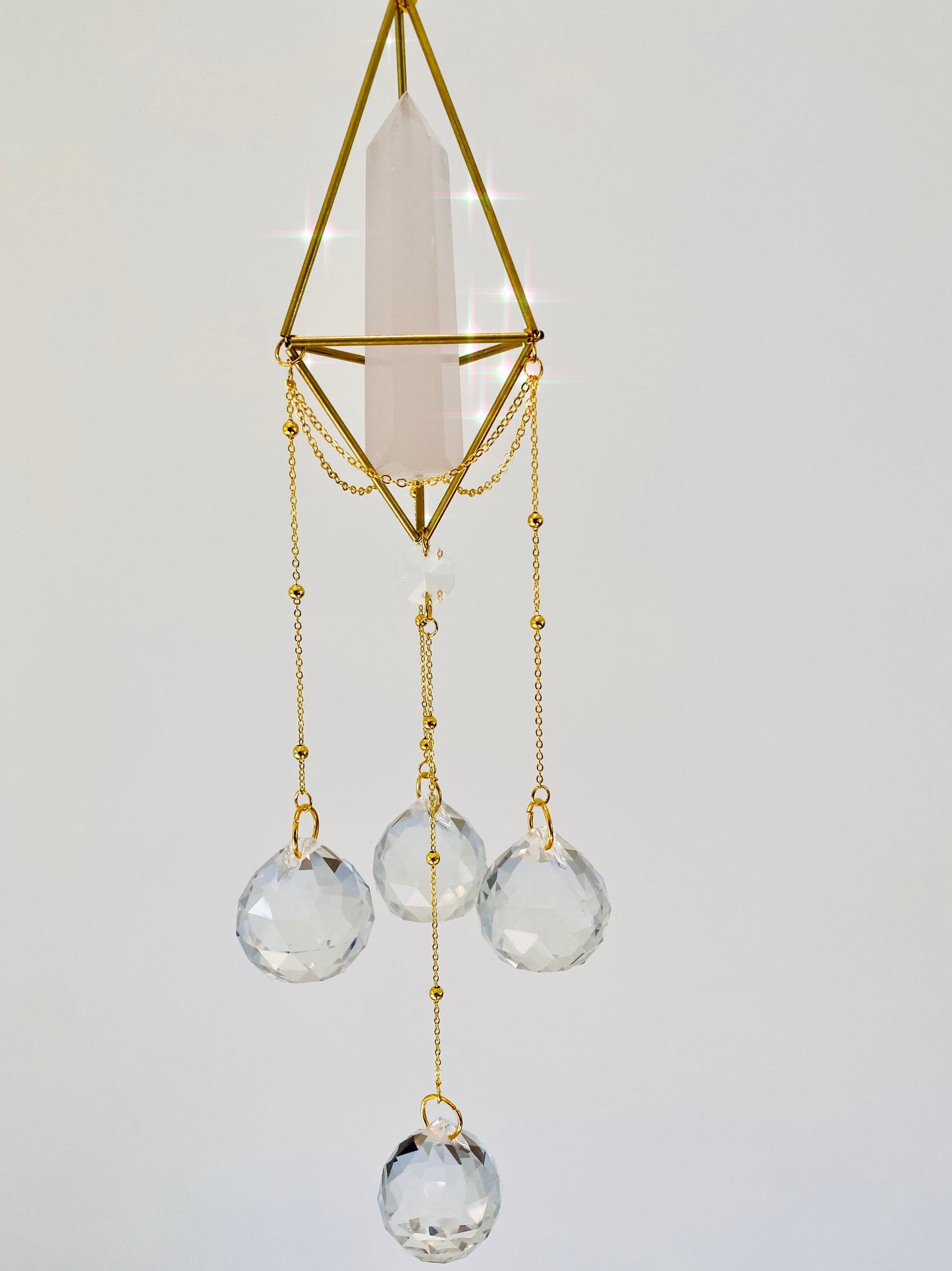 Rose Quartz Suncatcher - Aura L
