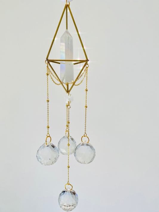 Angel Aura Quartz Suncatcher - Aura L