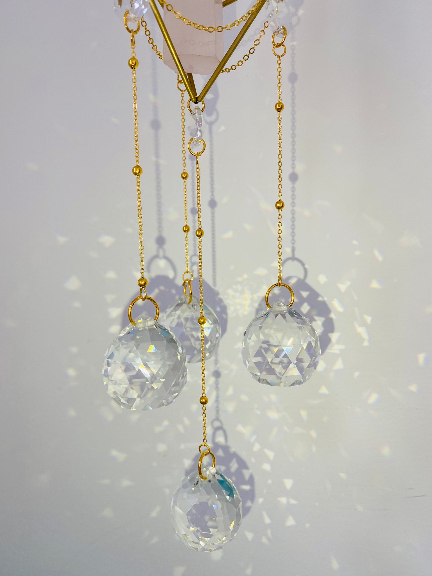 Rose Quartz Suncatcher - Pink Blossom L
