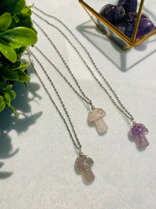 Crystal Mushroom Necklace