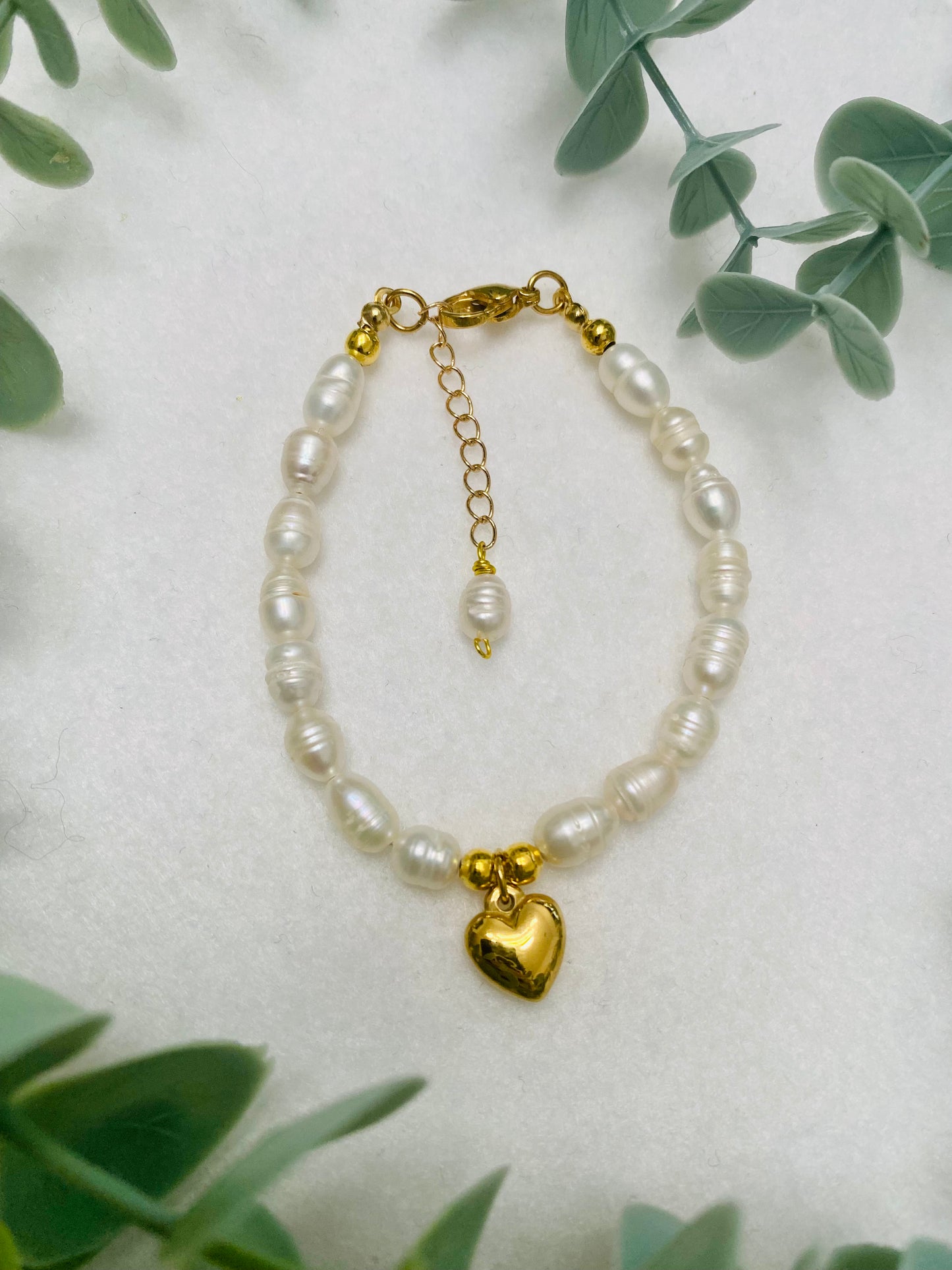 Freshwater Pearl Heart Bracelet