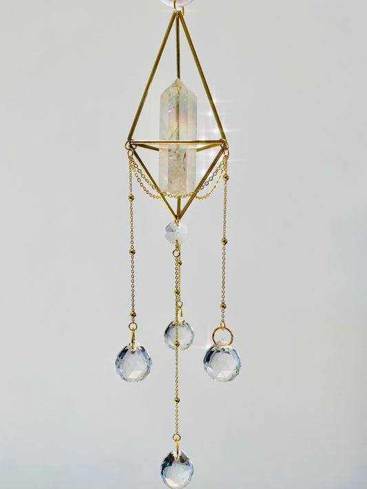 Angel Aura Quartz Suncatcher - Aura S