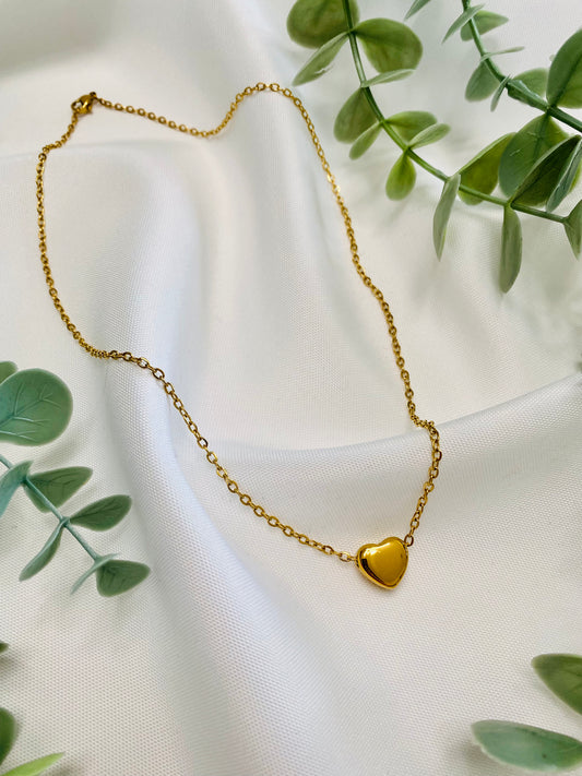 18K Gold Heart Pendant Necklace